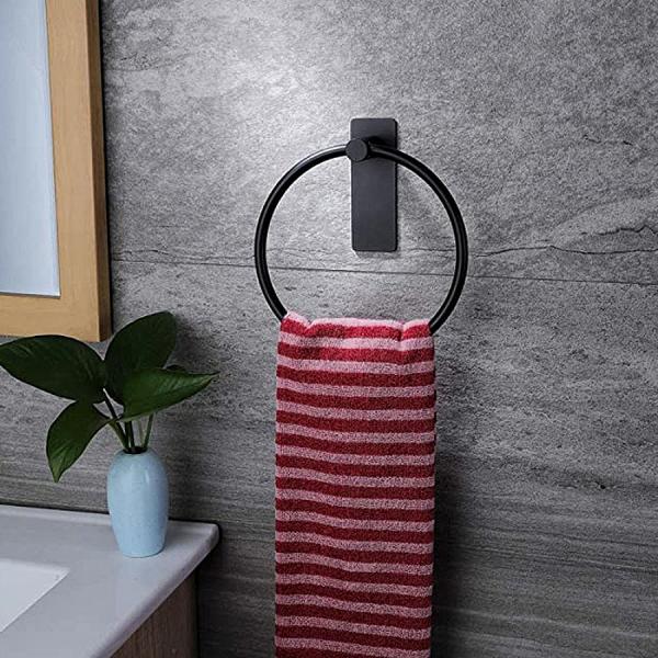 Brushed Bathroom Kitchen Accessories Wall Hanging Towel Ring Max 20KG Capacity