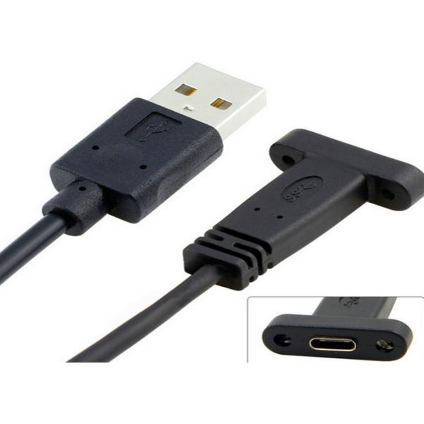 3ft Mount pannel USB 3.1 Type C Female to USB 2.0 A Male  Macbook Tablet Mobile Phone Data Cable