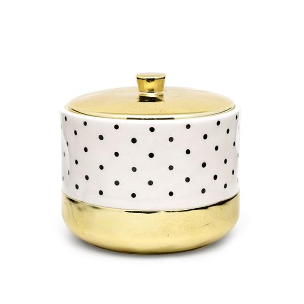 Современный герметичный чай Сахар Кофе Консервы для хранения пищи Сборник с золотой крышкой Красочные керамические контейнеры
