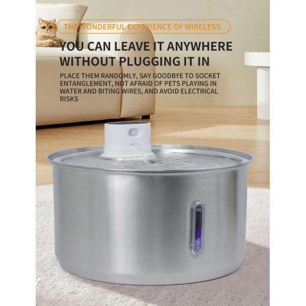 Pets Products Stainless Steel Cat Water Fountain With Water Level Window ABS Material