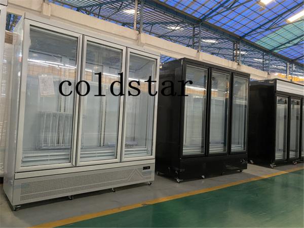 Cold Drink&Ice Cream Upright Display Deep Freezer with Fan Cooling System