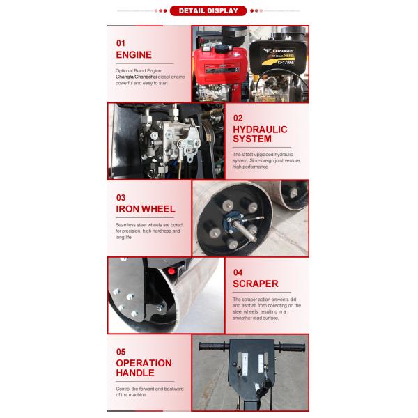 500 кг Маленький ходьба за дорогой ролик однобарабанный грунтовый асфальтовый компрессор для ремонта дороги