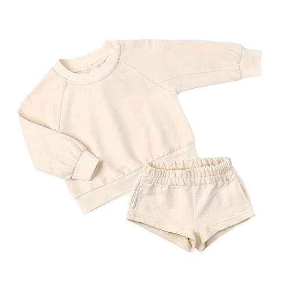 Children'S Outfit Sets Kids Round Neck Tops Shorts Casual Tracksuit Sets