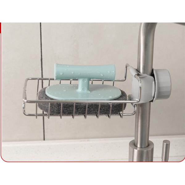 Stainless Steel Faucet Rack Household Kitchen Dishwashing Sponge Drain Rack Sink Dishcloth Storage Rack