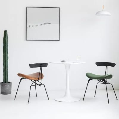 ISO9001 Industrial Style Leather Dining Chairs