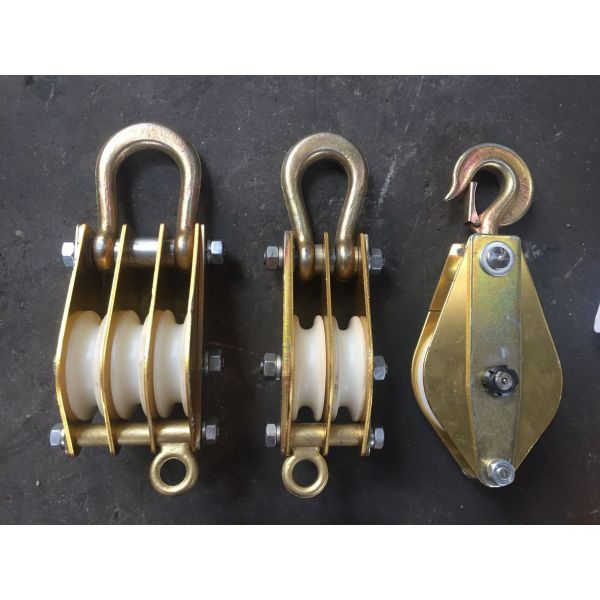 Aluminum Alloy Snatch Block Wire Rope Pulley with Nylon Wheel and Side-Opening Design for Heavy-Duty Lifting