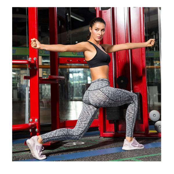Tecido de alto desempenho vestuário desportivo bolso lateral design hidratação yoga leggings desportivos