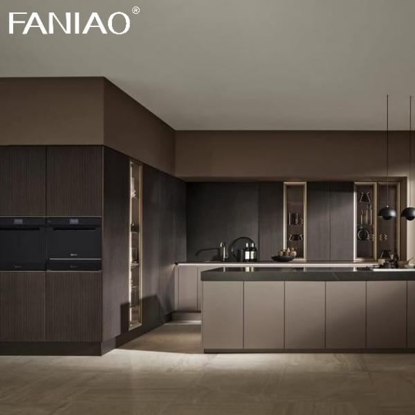 Прямая оптовая торговля современными модульными меламинными шкафами плоская панель полный наклад кухонные шкафы