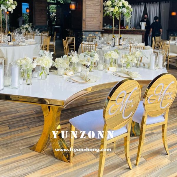 Customized 340cm Round Dining Table Luxury Modern Steel Design for Wedding Different Shapes Dining Room Furniture