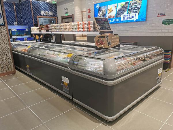 Frozen Food Refrigerated Supermarket Island Freezer