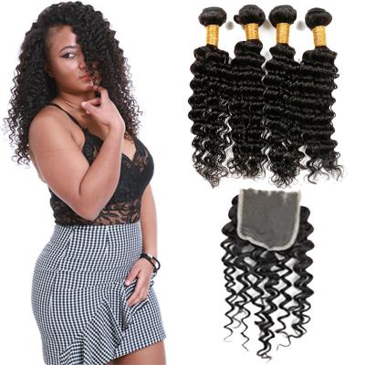 Extensões brasileiras do cabelo do Virgin preto natural, 4 pacotes de cabelo brasileiro