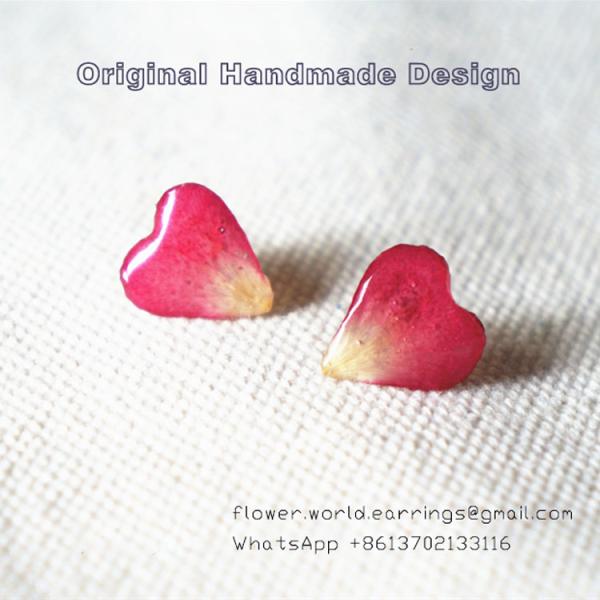 2018 Nami Studio Newest Creative Handmade Heart Dry Flower Stud Earrings