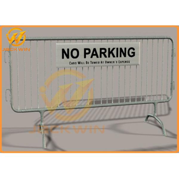 Temporary Flat Feet Galvanized Crowd Control Barrier Iron Tube Customized Size