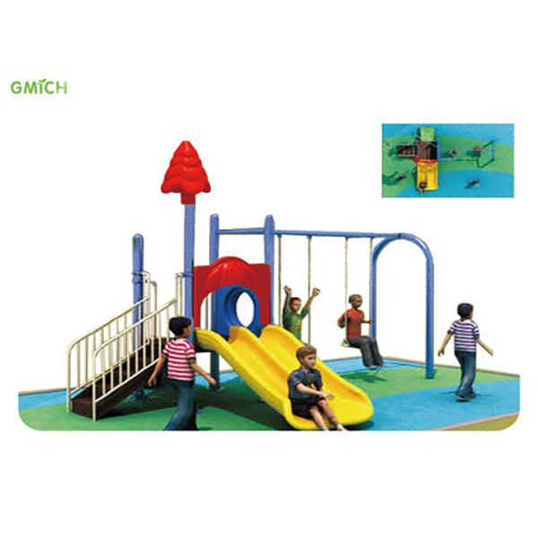 EU Standard Children Plastic Swing Slide Combo Colorful Playground Equipment