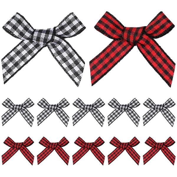 Ribbon Bow Style Mini Gingham 4*4cm Craft Ribbon Bows for Customer Requirements