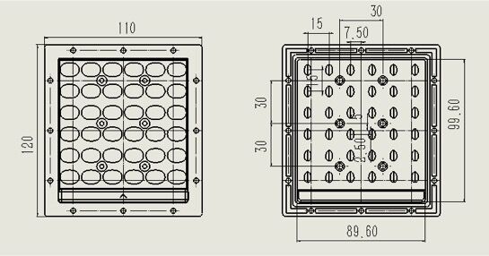 Ватт приведенный степени 60С140 20-25 модуля 110кс120мм уличного света СМД 3030 белый