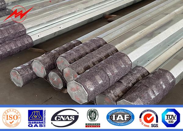 Galvanized Distribution Steel Pole 30FT 9150mm 3.0mm Thickness