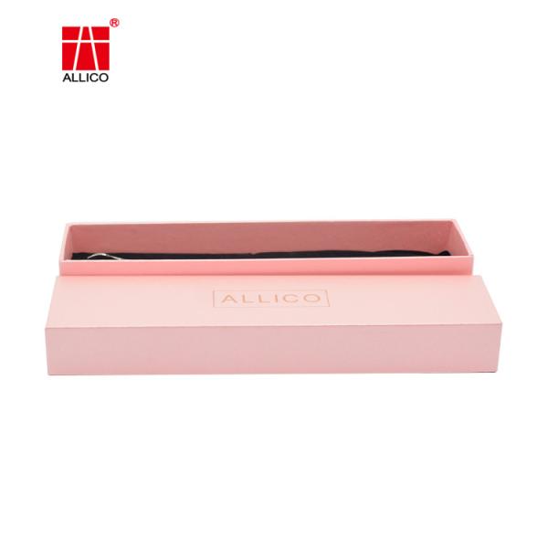 Pink Luxury Necklace Gift Box , 10*10*3.5cm Cardboard Jewelry Boxes