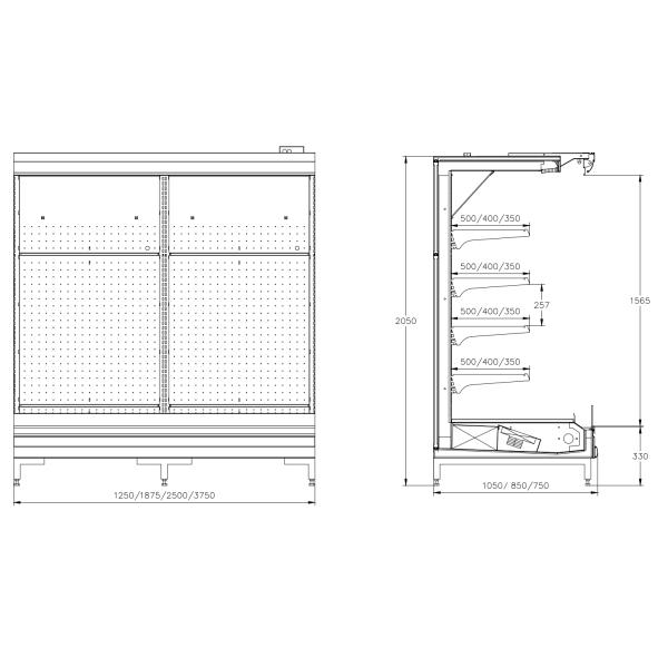 Холодильник дисплея R448A Multideck используемый для напитков молокозавода