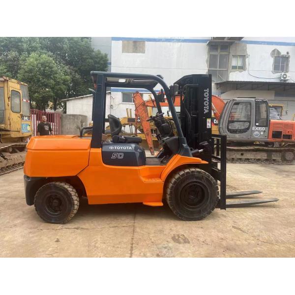 5 Tons 7FD50 Used Toyota Forklift Original Japan Noise Reduction For Warehouse