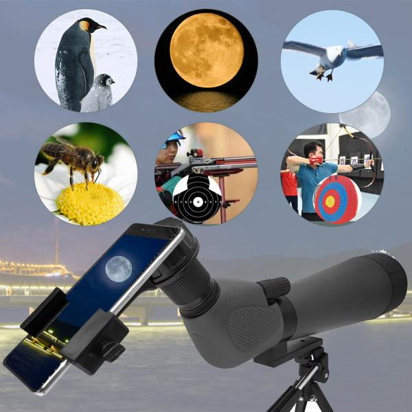 Dual Focus 20x60x80 IPX7 Birding Spotting Scope Weather Resistant