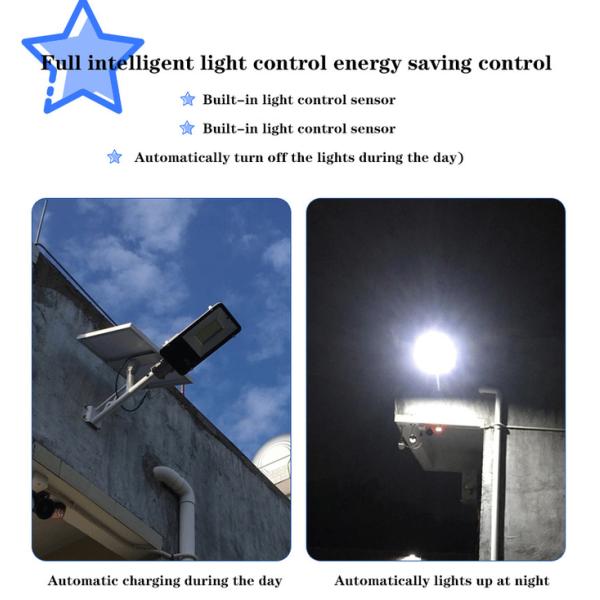 Ip65 10w 20w 300w Lumière solaire de rue Automatique Lumière solaire de rue Résistance aux intempéries