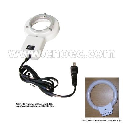 tipo longo luz fluorescente dos pinos 8W 4 do anel com os acessórios Rote de alumínio do microscópio do anel A56.1202