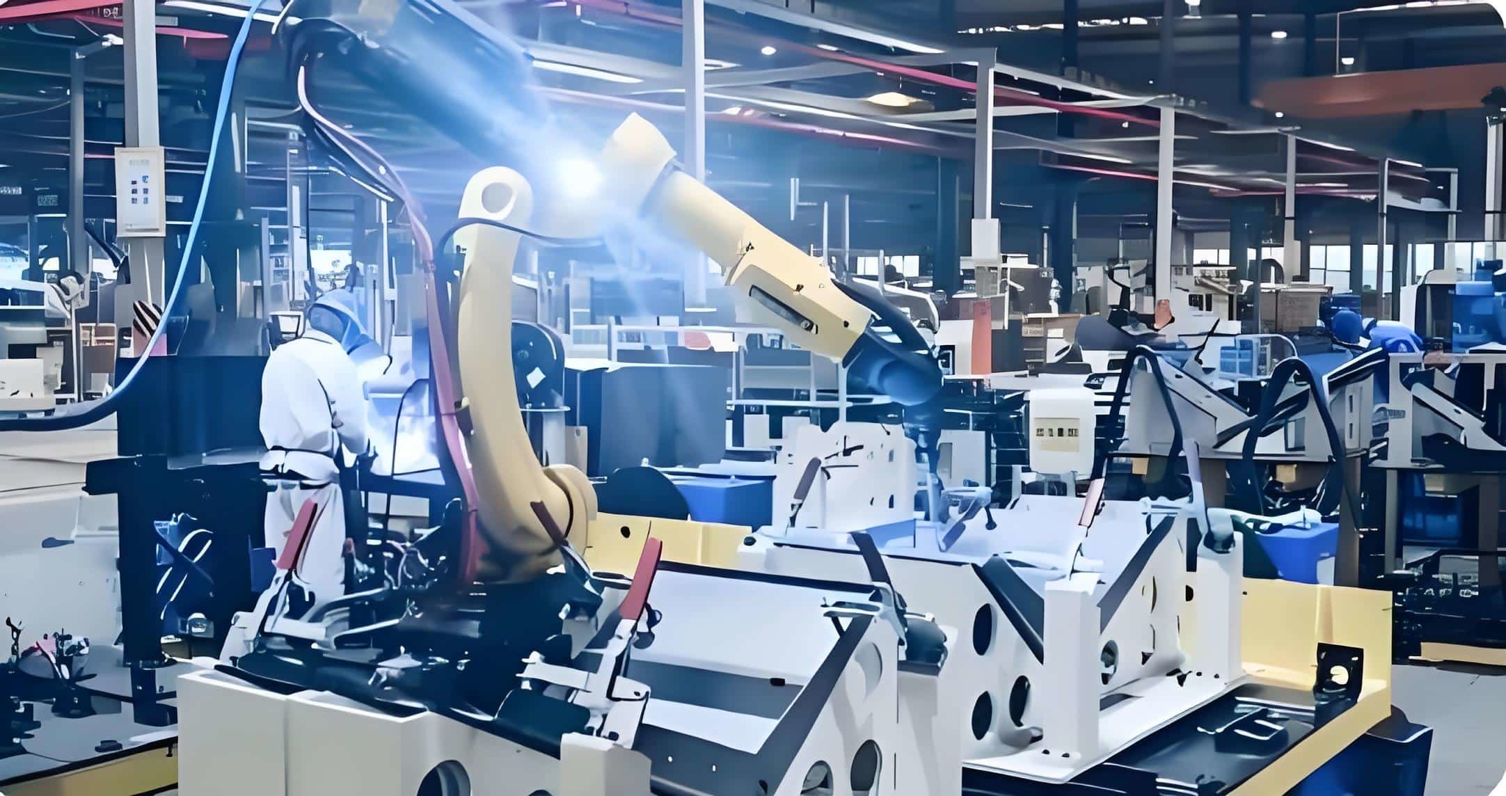 With Welding Torch Standard Robotic Welding Workstation In Engineering Machinery And Shipbuilding