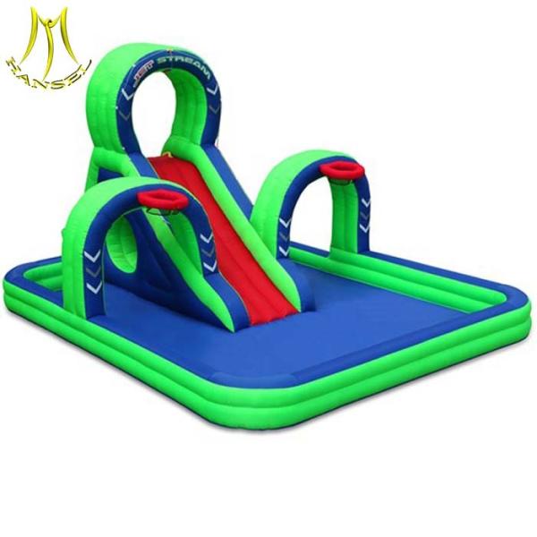 Hansel outdoor games water slide giant inflatable with pool for amusement park