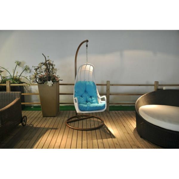 Silla de swing de ratán para muebles de jardín y columpios de metal marrón modernos
