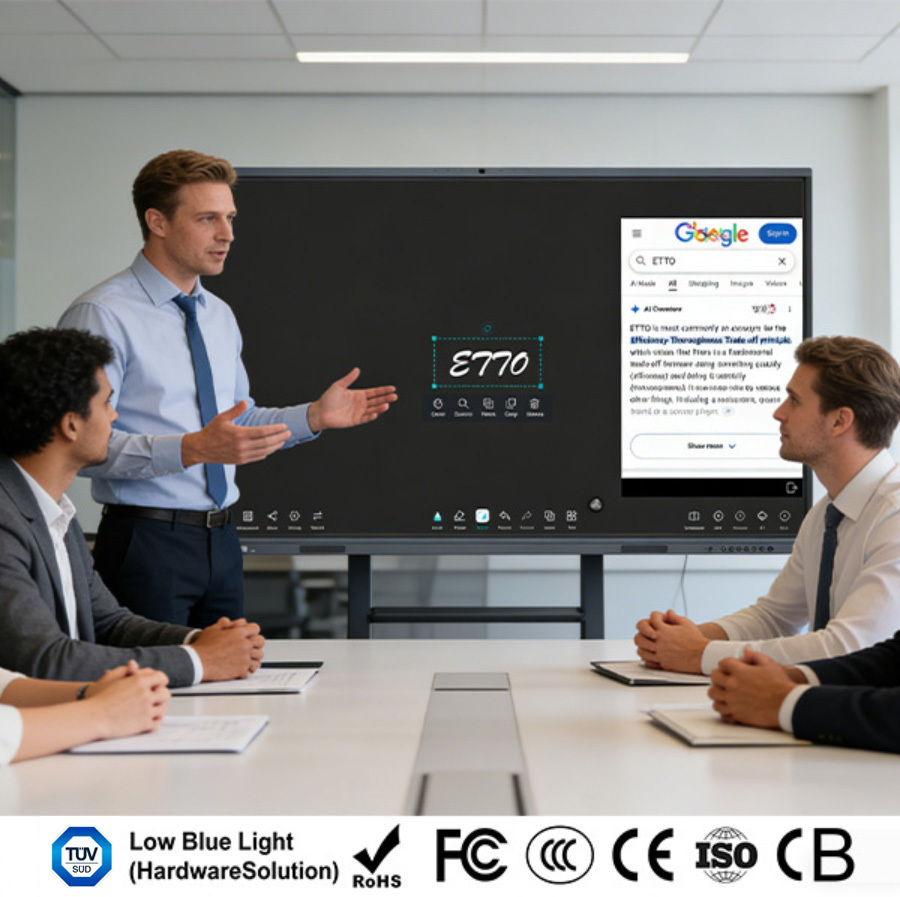 110 Inch AI Education Board with QR Code Scan Note Sharing and Multi-Device