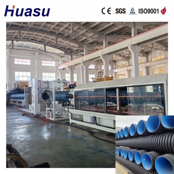 Manufacturing Plant Electric Conduit Plastic HDPE Dual Wall Corrugated Pipe Extrusion Production Line
