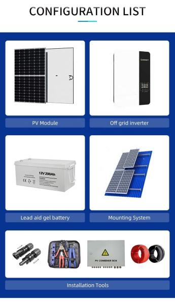 MPPT Off Grid Solar Energy System Ground Mounting Pure Sine Wave