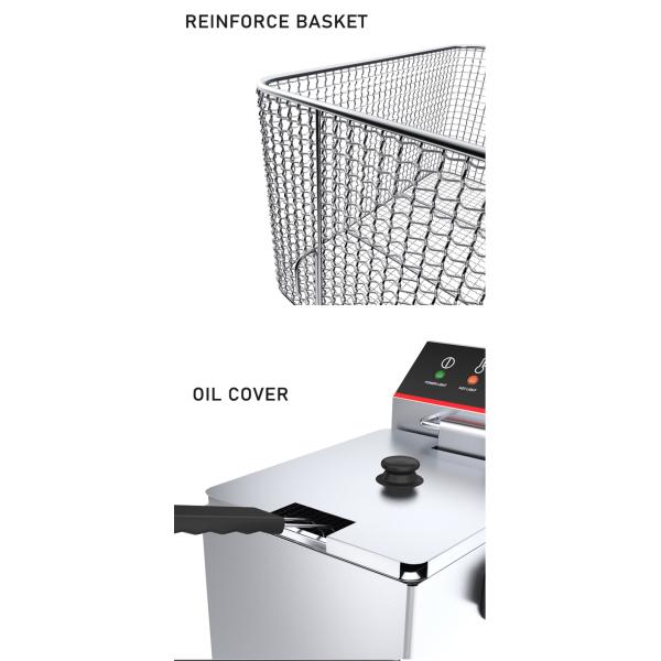 220в 8 литров Нержавеющая сталь Глубокая жарка Электрическая машина с регулируемой температурой