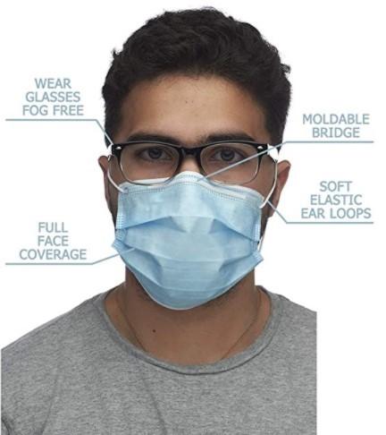 S&J Blood Dust-proof disposable surgical mask 70% non-woven 30% melt-blown fabric face cover for sale