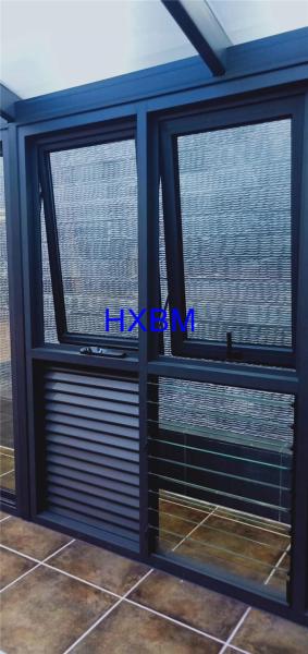 AS2047 Standard Glass Louver Aluminum Casement Windows With Fixed Security Screen