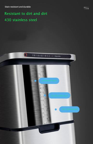 Customized Dry Wet Sorting Trash Can Stainless Intelligent Sensor Trash Can