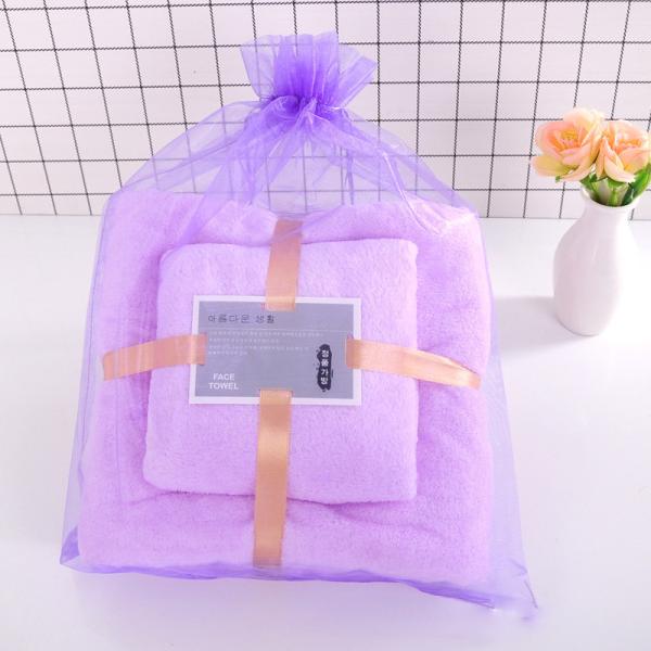 Super Soft Microfiber Towel Set 2 Piece Set de toalhas de banho de lã de coral absorvente espesso