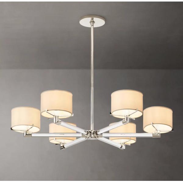 Медленное льняное ветхое хозяйственное здание Люстра 6 Свет для столовой