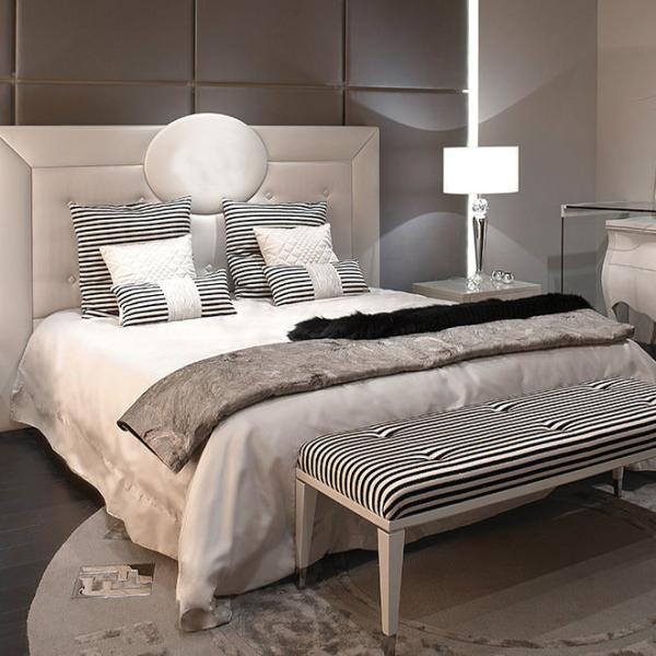 2.2m Luxury Italian Bed Luxus Bett Modrest Nicla Italian Modern White
