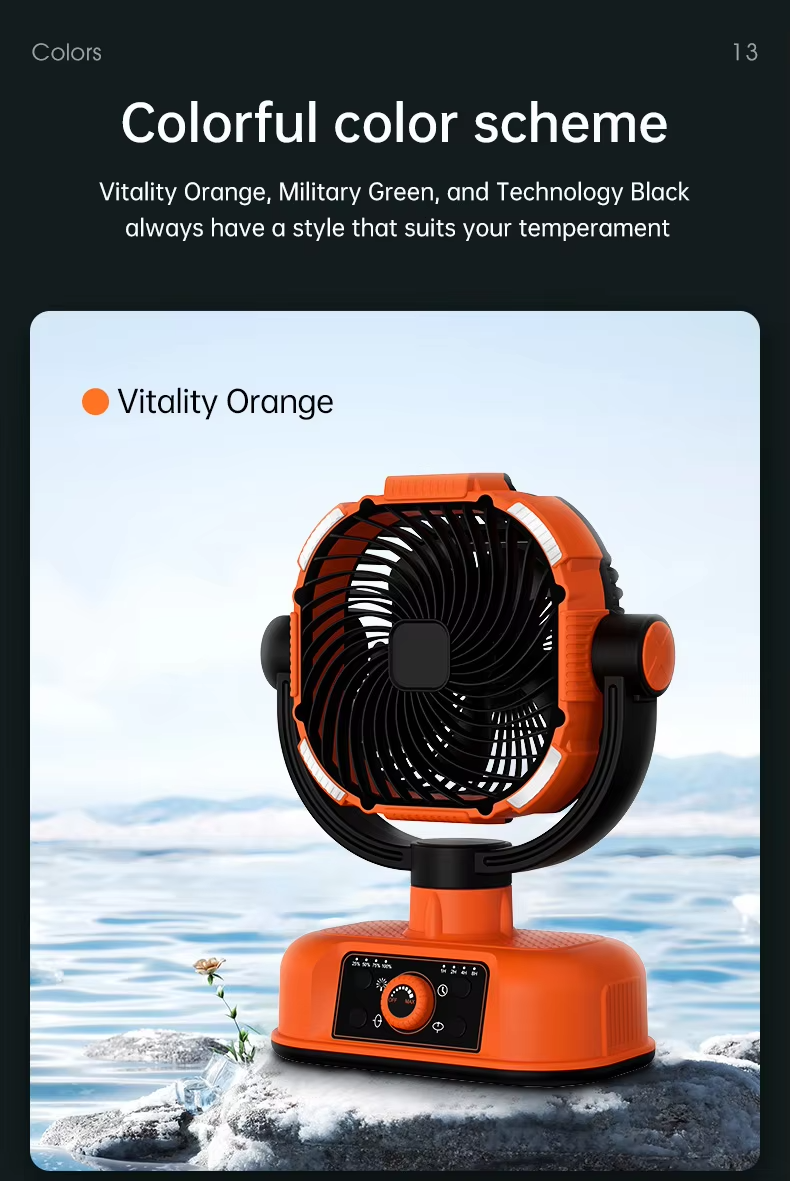 Factory OEM ODM Custom Design 16000mah Battery Power Bank Lightweight Portable Camping Fan for Outdoor Household Gift