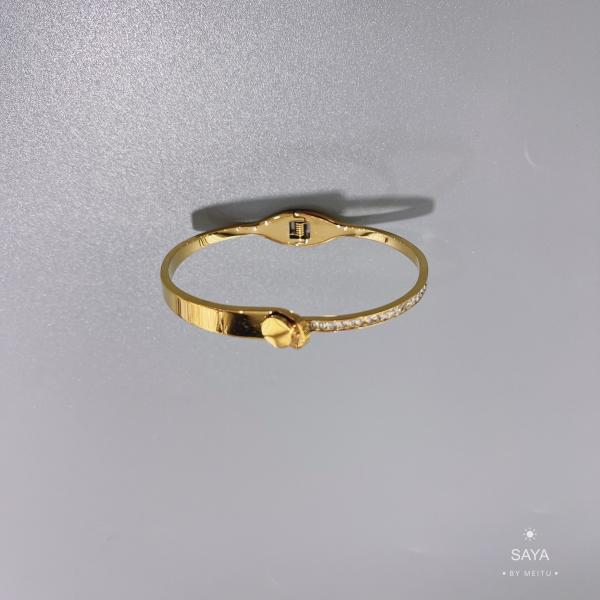 belt buckle design diamond a bracelet silver stainless steel Nail series bangles