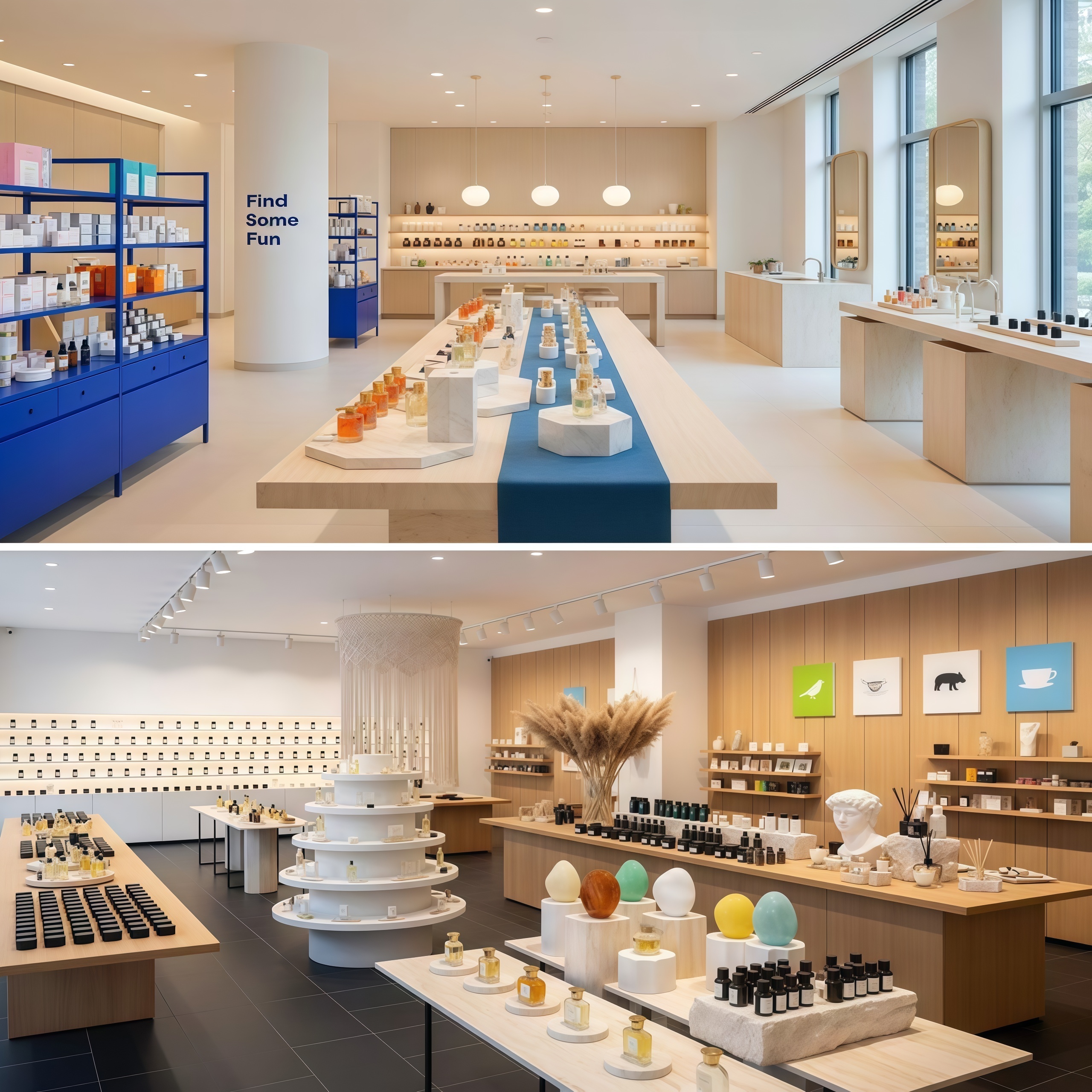 Luxury Boutique Perfume Skincare Display Fixtures LED Eco-Friendly Heavy Duty Furniture for Custom Cosmetic Store Decoration
