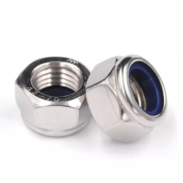 304 Stainless Steel Metric Hex Lock Nut M5 Nylon Insert for DIN Standard and Imperial Inch Measurement System