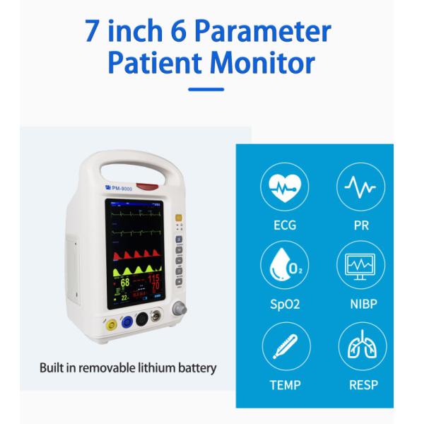Медицинские параметры терпеливого монитора 6 показателя жизненно важных функций уход за больным 7 дюймов для больницы