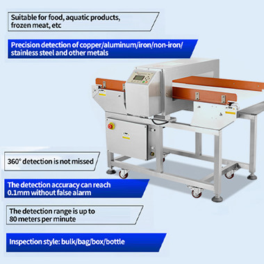 304SUS Food Metal Detector Manufacturer For Food Industry 360 Degree Detection
