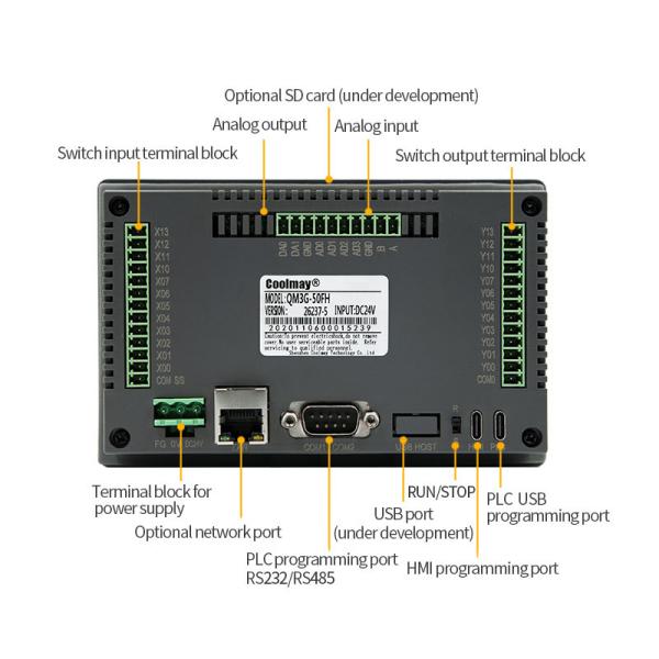 Coolmay Oem Odm ロゴ 産業自動化 PLC プログラミングコントローラ Plc HMI 統合コンボ 組み合わせたpacと専用 オールインワン プログラム可能な論理コントローラ