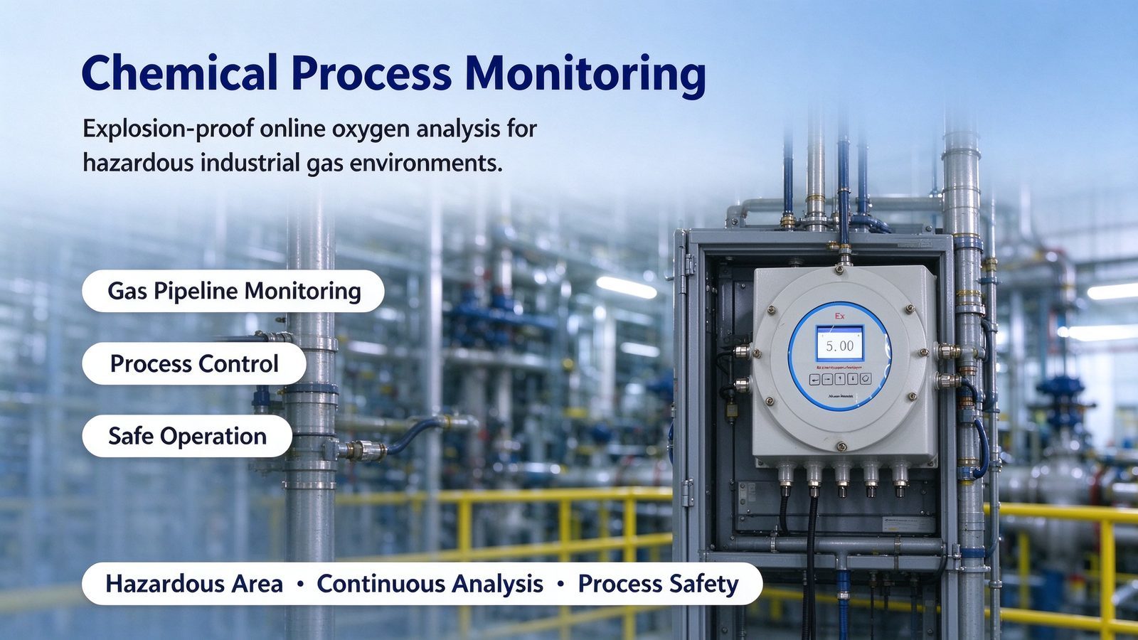 Explosion Proof Oxygen O2 Gas Purity Analyzer Digital LCD Display For Meter Detector EX d IIC T6 Gb