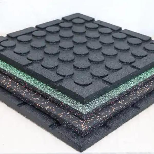25mm 4pcs Eco Sports Outdoor Interlocking Tiles 20X20X1'' Thick Interlocking Rubber Gym Flooring