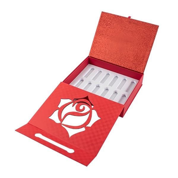 Handheld Cosmetics Packaging Box Luxury Hollowed Out UV Protection Moisture Proof